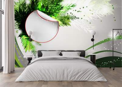 Christmas Abstract Design in Green. Wall mural