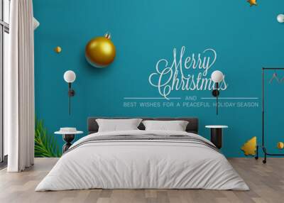 Christmas background, banner, frame, header, background or greeting card design. Vector Illustration Wall mural