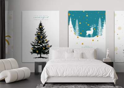 Holiday Greeting Card Collection. Vector Illustration. Wall mural