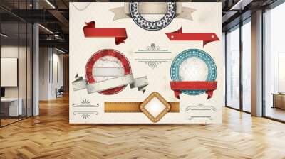 Vintage Grungy Design Elements. Vector Illustration. Wall mural