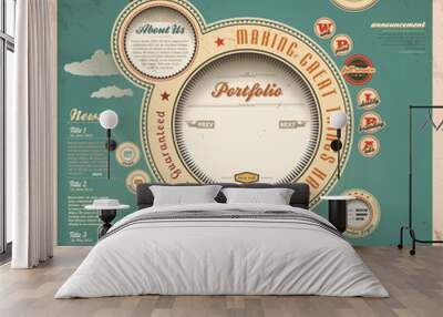 vintage web design. Wall mural