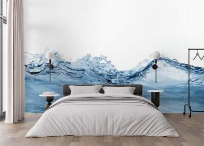 blue water wave isolated on white background Wall mural