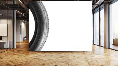 Numbers and characters on automotive tyre sidewalls , car tyre isolated on white background with copy space , Automotive part concept Wall mural