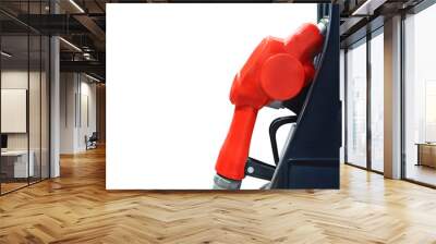 Oil nozzle pump in petrol service station on white color background Wall mural