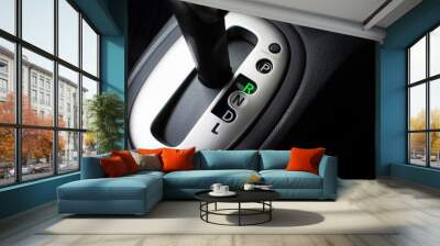 Put a gear stick into R position, (Reverse) Symbol in auto transmission car. Wall mural