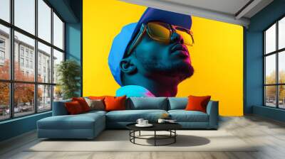 portrait of a person in sunglasses Wall mural