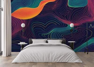 Abstract background in a line art style Wall mural