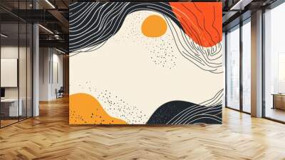 Abstract line background illustration in a minimalist style Wall mural