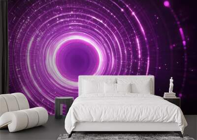 Elegant lilac circle background illustration with a digital disco movement theme Wall mural