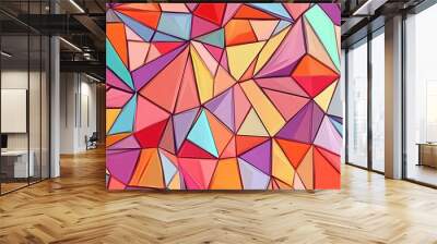 Low poly triangle pattern background illustration in line art style Wall mural