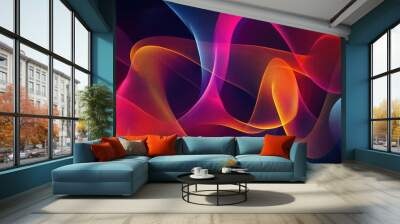 Vibrant abstract background featuring dynamic futuristic shapes in a line art style Wall mural