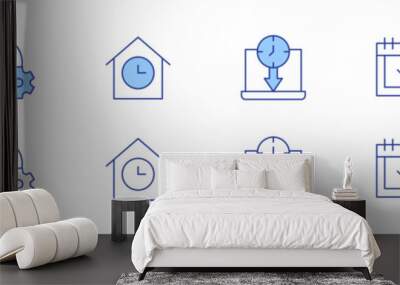 Time icon set in two styles, Duotone and Thin Line style. Editable stroke. limited time, appointment, time, time management Wall mural