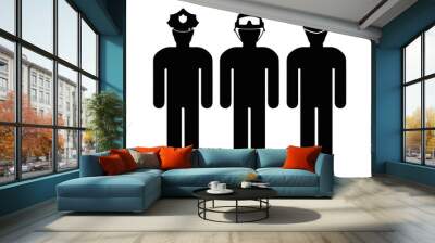 Stick figure policeman Wall mural