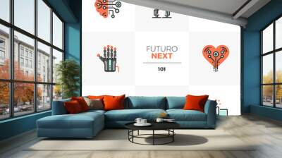 Artificial Intelligence Futuro Next Icons Wall mural