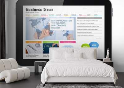 Business media on digital tablet Wall mural