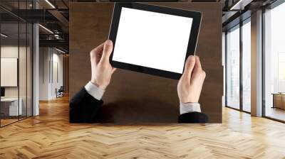 Businessman Holding Tablet PC Wall mural