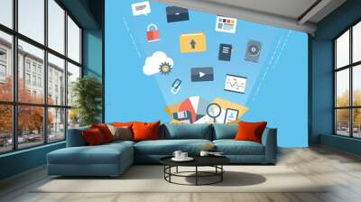 Cloud computing service concept illustration Wall mural