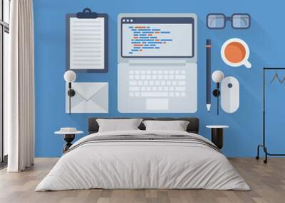 coding and programming flat illustration Wall mural