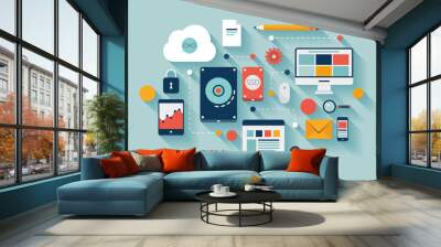 data storage concept illustration Wall mural