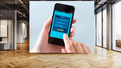 login form window on mobile phone Wall mural