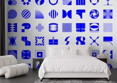 Logo Modernism Aesthetics Vector Abstract Shapes Collection Made With Minimalist Geometric Forms And Figures Wall mural