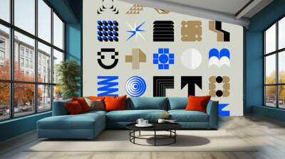 Logo Modernism Aesthetics Vector Abstract Shapes Collection Made With Minimalist Geometric Forms And Figures Wall mural