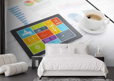 Modern digital tablet on office desk Wall mural