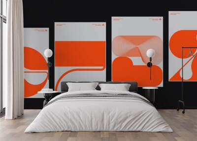 Swiss Poster Design Graphics Set Made With Helvetica Typography Aesthetics And Geometric Forms Wall mural