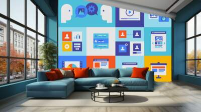 Web presentation and interface icons Wall mural