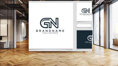 GN or NG letter designs for logo and icons with business card design Wall mural