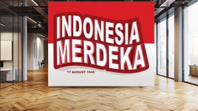 Indonesia Merdeka background banner with flag Wall mural