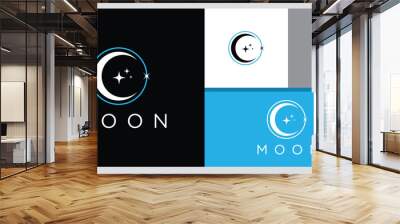 Moon logo modern and star logo design icon vector Wall mural