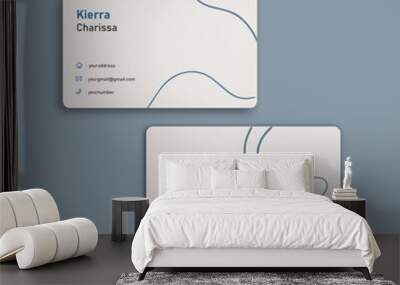 a minimal and creative psychology business card in blue and white color Wall mural