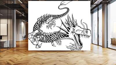 Cyborg Dragon Vector Illustration Wall mural