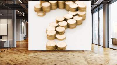 Coins forming question mark Wall mural