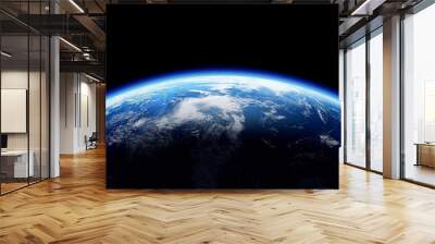 The Earth Space Planet 3D illustration background. City lights on planet. elements from NASA Wall mural