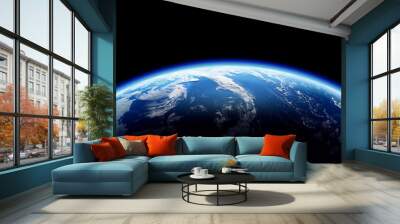 The Earth Space Planet 3D illustration background. City lights on planet. elements from NASA Wall mural