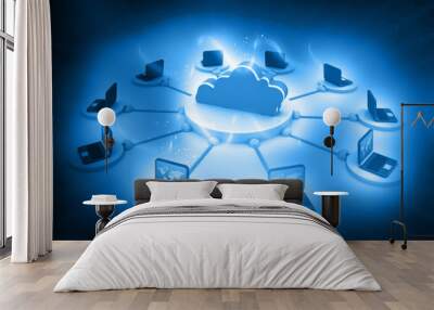 Cloud computing concept.. Wall mural