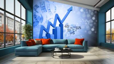 Financial graph chart . Wall mural