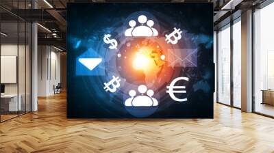 global money exchange background. 3d illustration. Wall mural