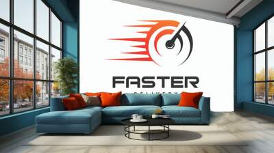 Speedometer Logo Vector Icon Illustration Fast And Speed Wall mural