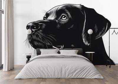 black dog, generation AI Wall mural