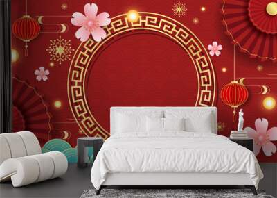 Background graphics for the Chinese Festival Wall mural