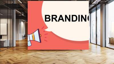 Branding word with megaphone illustration graphic design Wall mural