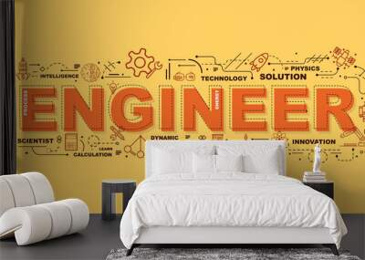 Design Concept Of Word ENGINEER Website Banner. Wall mural