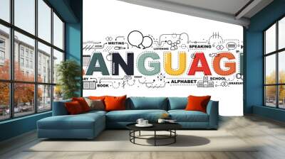 Design Concept Of Word LANGUAGE Website Banner. Wall mural