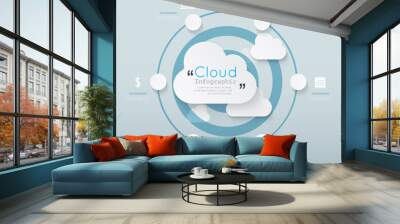 Modern infographic for cloud technology Wall mural