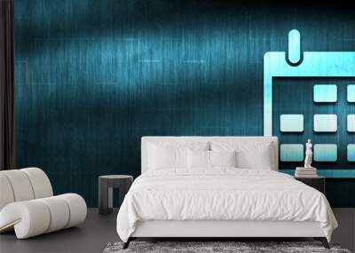 Calendar icon abstract blue banner background Wall mural