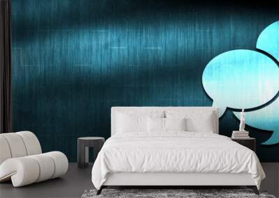 Conversation icon abstract blue banner background Wall mural