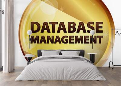 Database Management Abstract Brown Round Button Wall mural